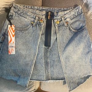 stonewashed denim skirt